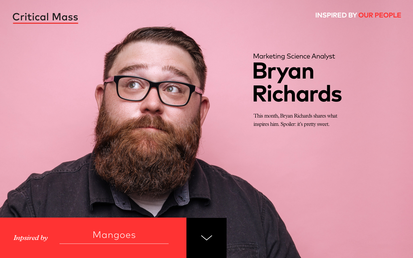 Inspired By Our People — homepage featuring Bryan Richards, inspired by mangoes