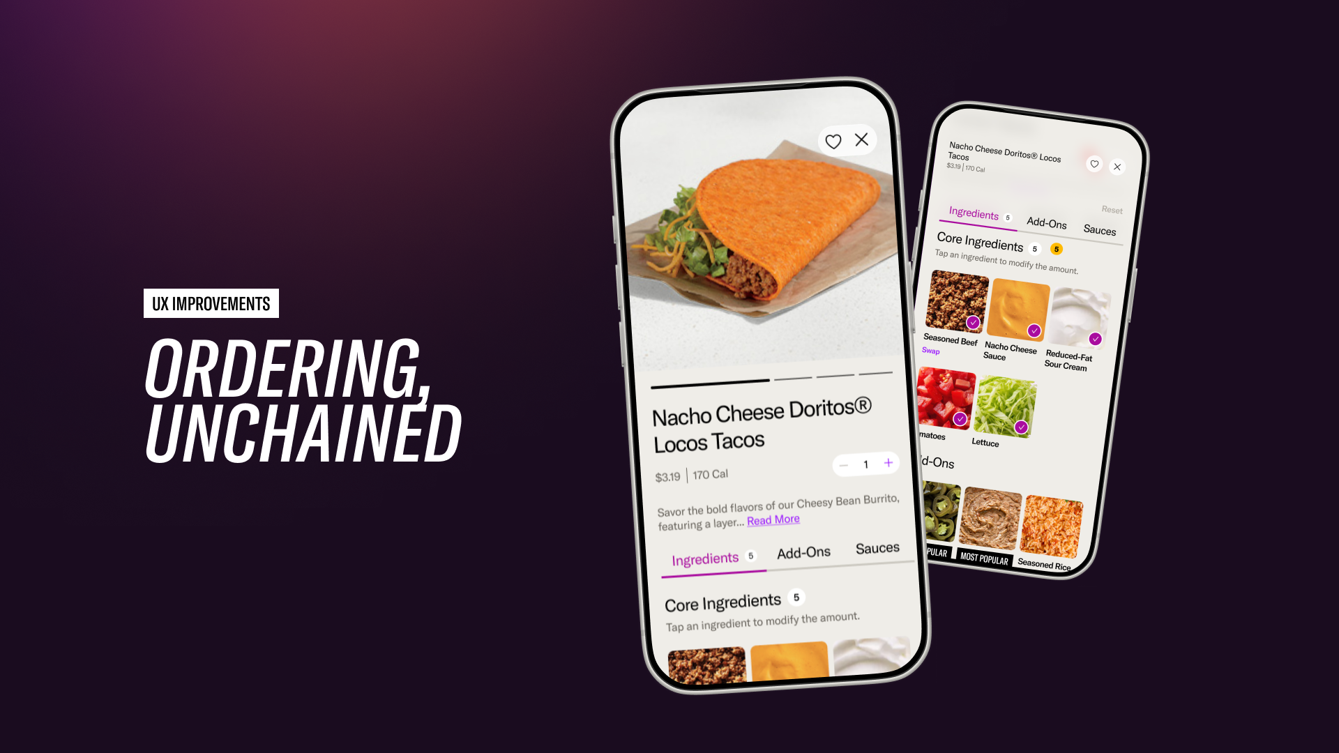 UX Improvements: Ordering, Unchained